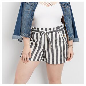Maurices Stripe Linen Paperbag Short